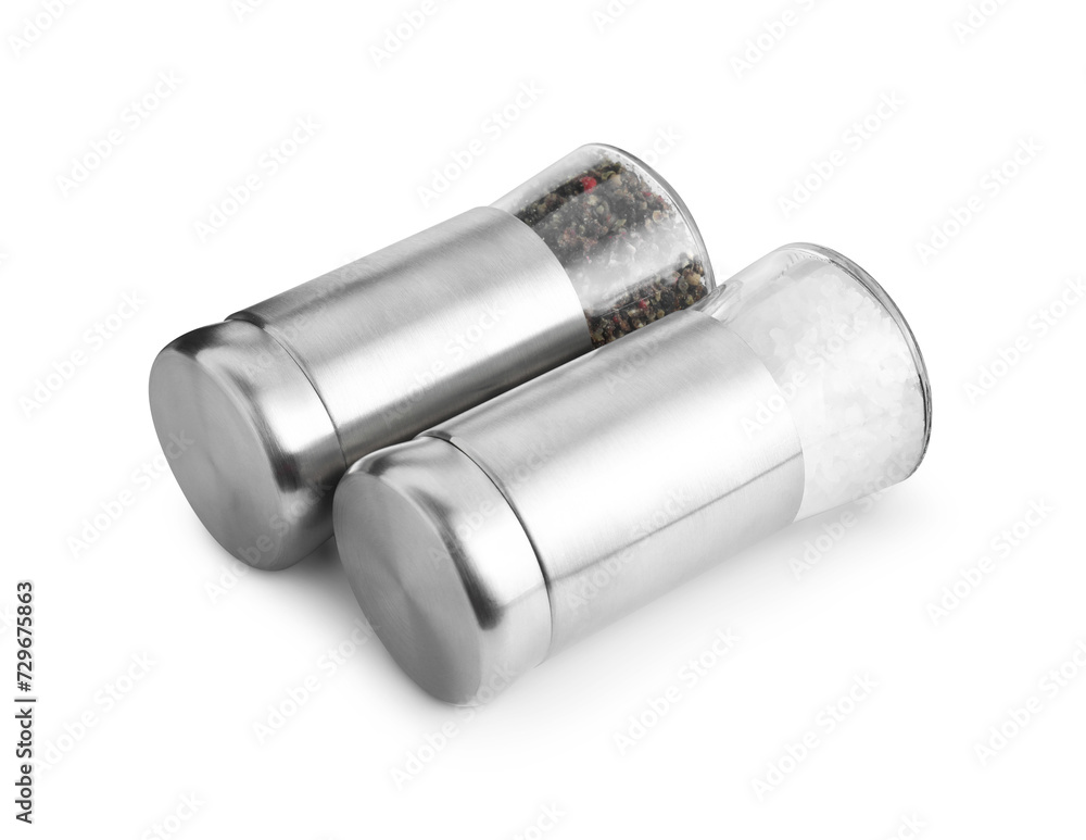 Salt and pepper shakers isolated on white Salt and pepper shakers isolated on white