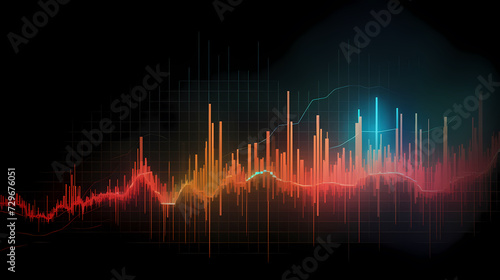 Stock market information technology concept illustration, illustration that can be used to analyze financial statements