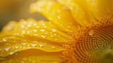 Flower with dew, macro, closeup, sunflower