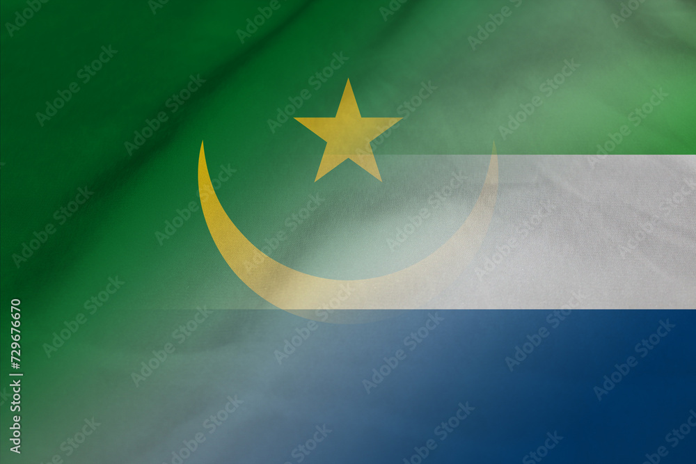 Mauritania and Sierra Leone state flag transborder contract SLE MRT Mauritania and Sierra Leone state flag transborder contract SLE MRT