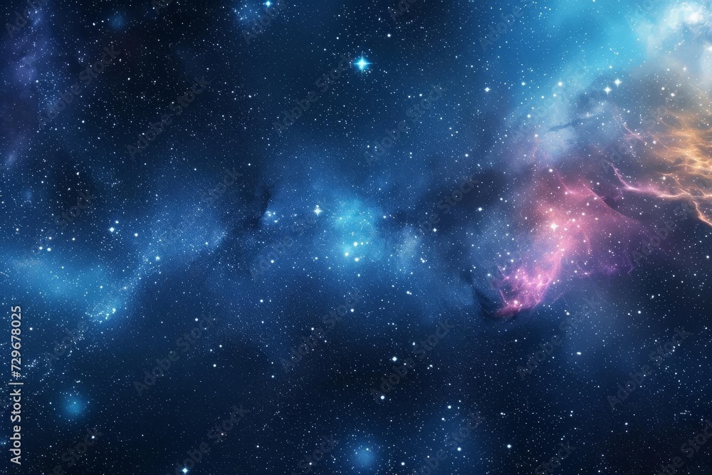 Starry cosmos panorama Vast starfield expanse. infinite universe Celestial wonder Astronomical beauty - obrazy, fototapety, plakaty 