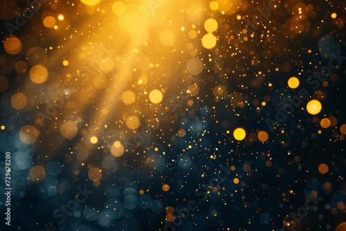 Yellow glow particle abstract bokeh background A vibrant and dynamic visual effect