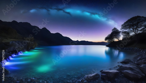 fluorescent lake night © Dolores
