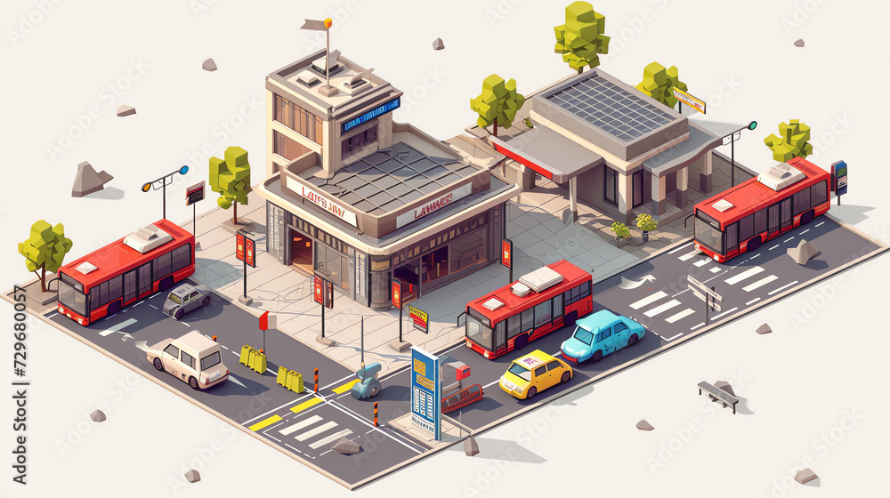 Isometric Bus Station Tileset