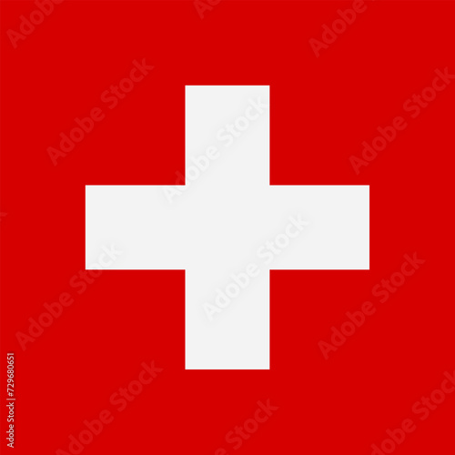 Switzerland flag isolated in official colors and proportion correctly