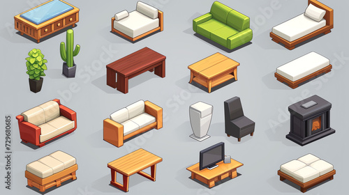 Furniture Tileset for Game