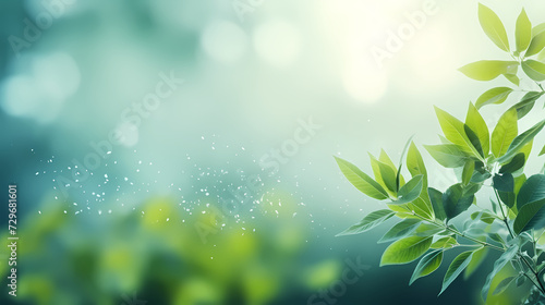 Green leaves eco friendly background with copy space for text