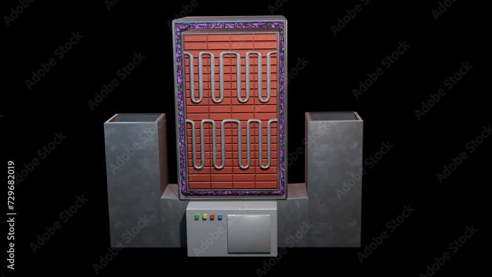 Electric thermal storage heating system using ceramic bricks. ETS