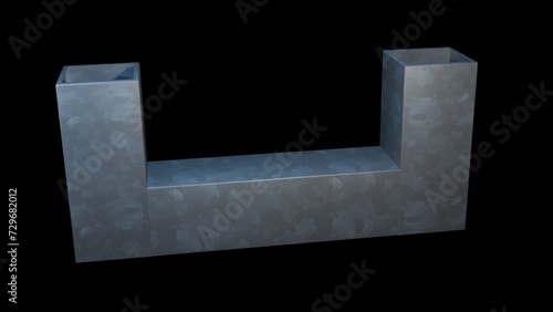 Aluminum air ducts for furnace / HVAC / ETS system. Rectangular sheet metal vents / ventilation system ducts. photo