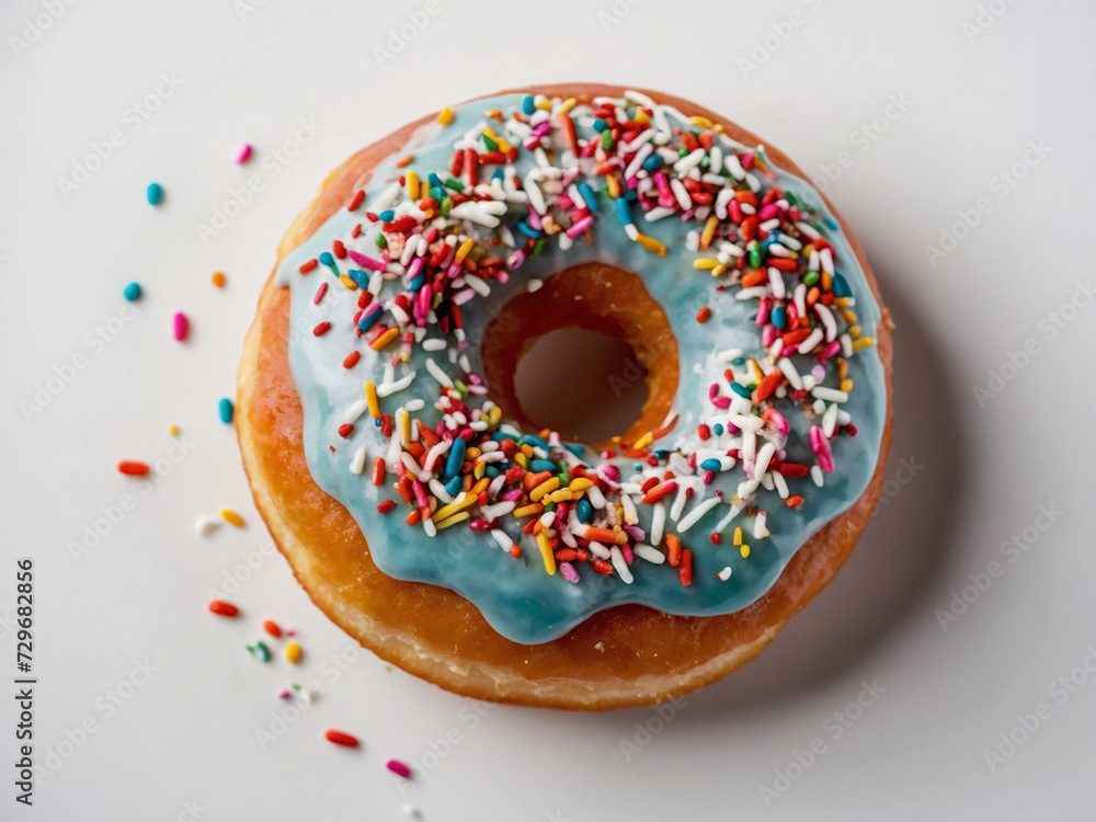 Photo of donut with colorful candy Photo of donut with colorful candy
