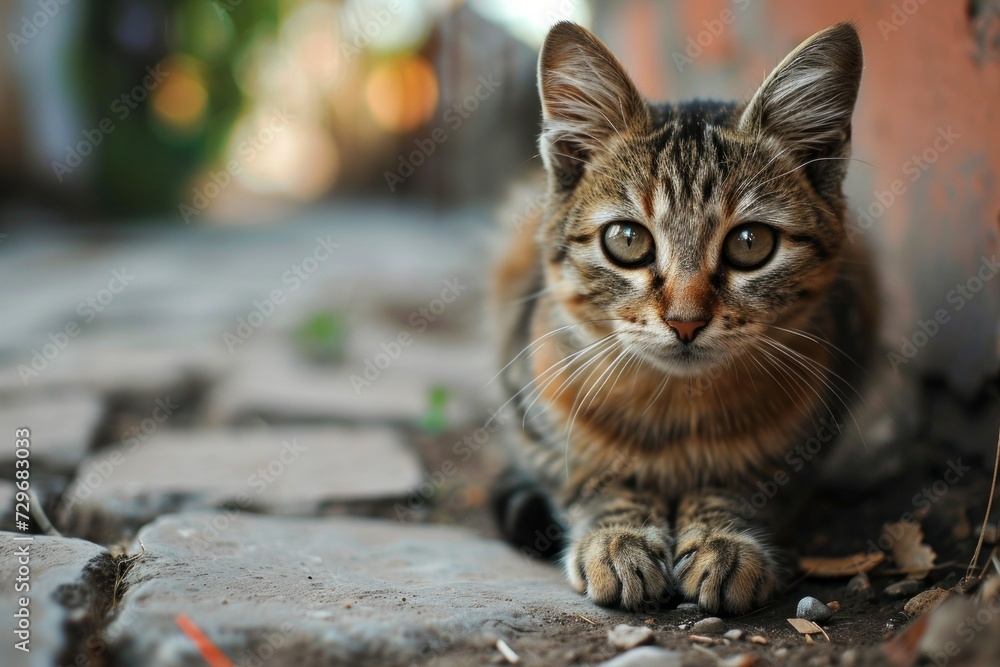 Stray Cat lost in the street