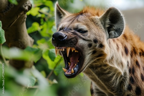 Angry Hyena in the nature 