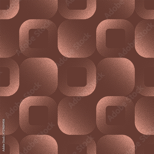 1950s 1960s 1970s Retro Seamless Pattern Trend Vector Brown Abstract Background. 50s 60s 70s Styled Halftone Art Illustration for Textile. Endless Graphic Vintage Abstraction Wallpaper Dotwork Texture