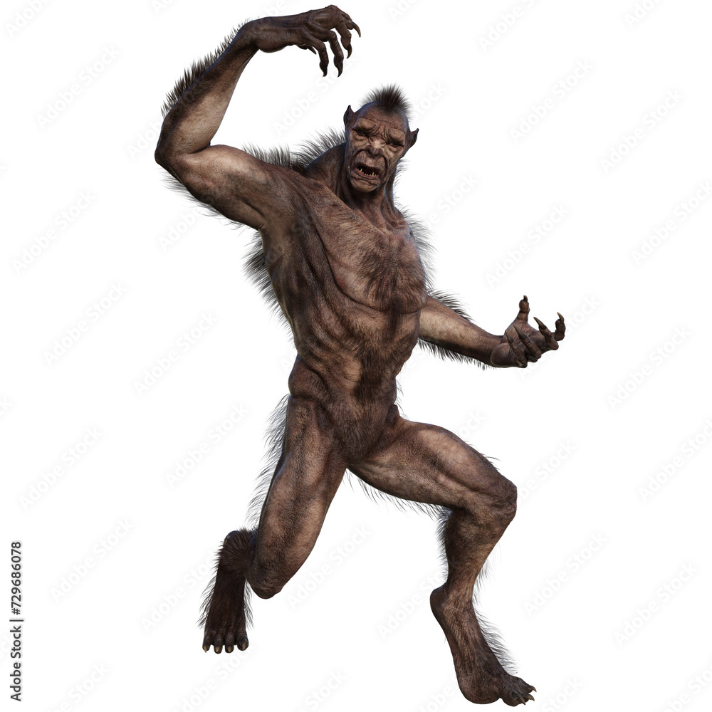 3D rendered illustration of a werewolf as an overlay 3D rendered illustration of a werewolf as an overlay
