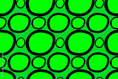 Bright green cool cartoon  abstract spots, circles, rounds, acid, plants. Seamless vector pattern for design and decoration. photo