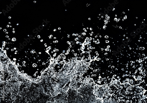 水しぶきをあげるイメージ背景素材　モーショングラフィック 背景黒
