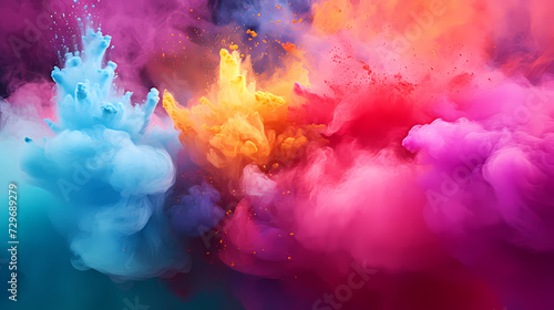 Happy Holi festival concept in India  colorful powder background