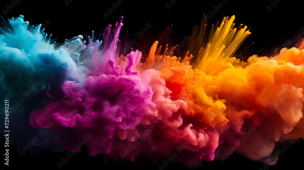 Fototapeta premium Happy Holi festival concept in India, colorful powder background