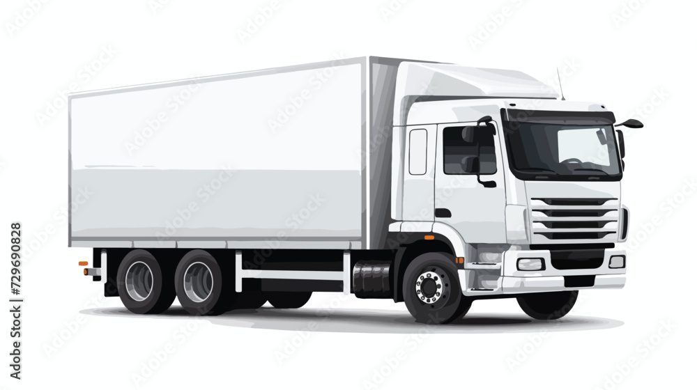 Truck isolated on white vector 2D illustration.