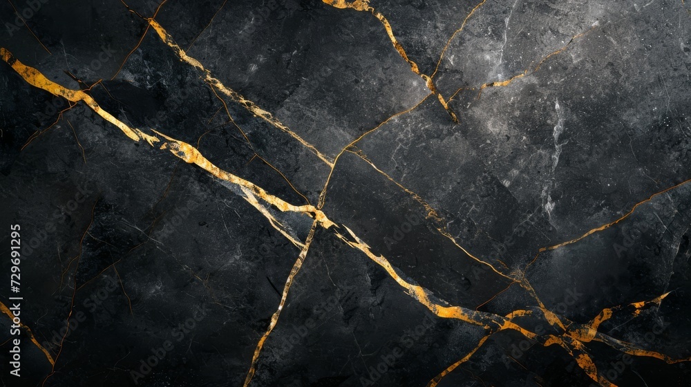 Obraz premium Black and Gold Marble Background, Luxurious and Elegant Design Element