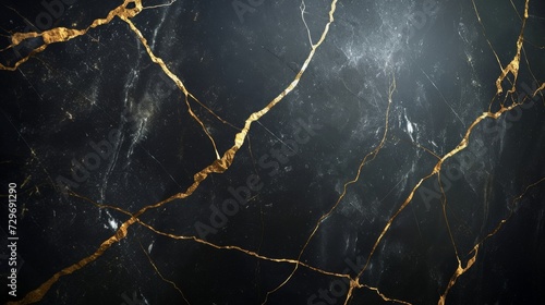 Black and Gold Marble Textured Background for Design and Decoration Projects