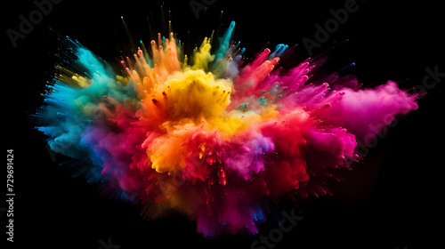 Happy Holi festival concept in India, colorful powder background