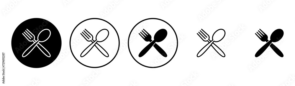 spoon and fork icon set. spoon, fork and knife icon vector. restaurant icon spoon and fork icon set. spoon, fork and knife icon vector. restaurant icon