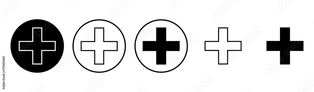 Obraz premium Plus Icon set. Add plus icon