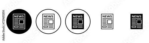 Newspaper icon set. news paper vector sign photo