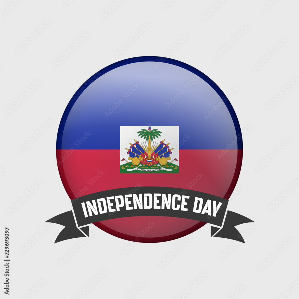Haiti Round Independence Day Badge Haiti Round Independence Day Badge