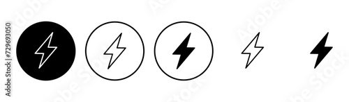 Lightning icon set. electric icon vector. power icon. energy sign