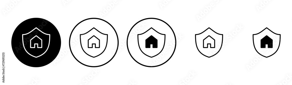 Home insurance icon set. home protection icon Home insurance icon set. home protection icon