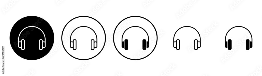 Headphone icon set. Headvector icon symbols Headphone icon set. Headvector icon symbols