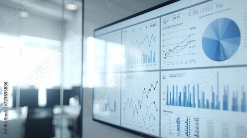 financial analysis with charts and graphs on white board