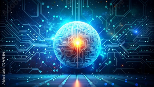 artificial intelligence technology human brain background illustration 