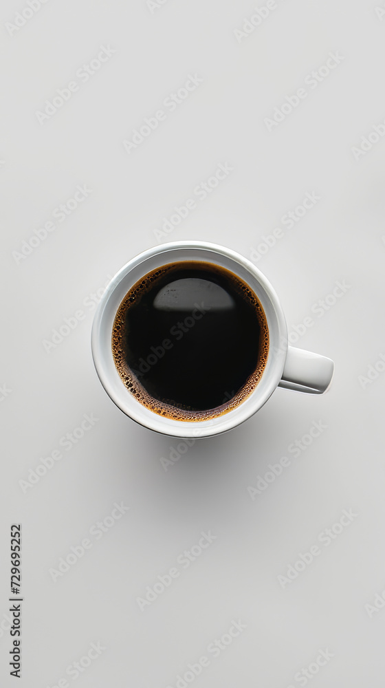 Cup of Coffee on White Table, A Simple and Inviting Scene Cup of Coffee on White Table, A Simple and Inviting Scene