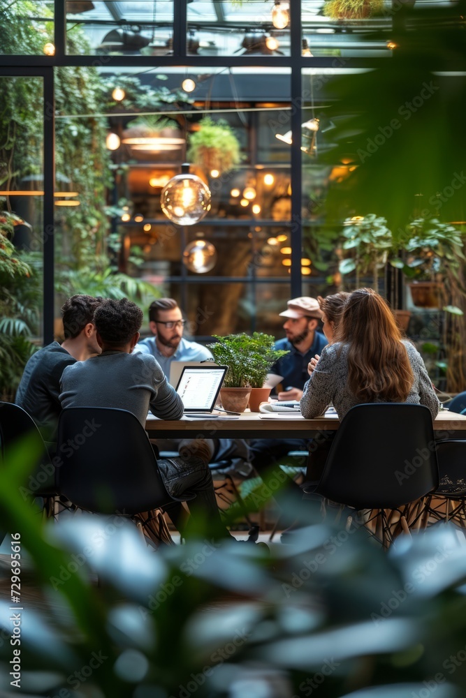 Corporate Business Photography of a Project Status Update Meeting, Generative AI Corporate Business Photography of a Project Status Update Meeting, Generative AI