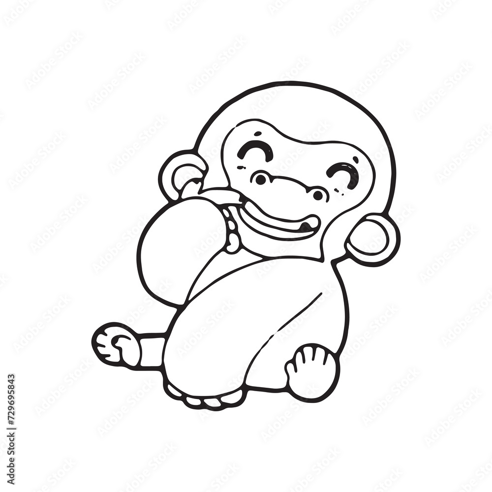 gorilla doodle vector illustration isolated on white background gorilla doodle vector illustration isolated on white background