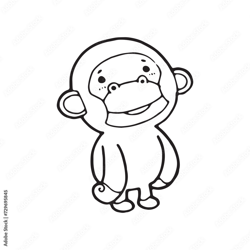 gorilla doodle vector illustration isolated on white background gorilla doodle vector illustration isolated on white background