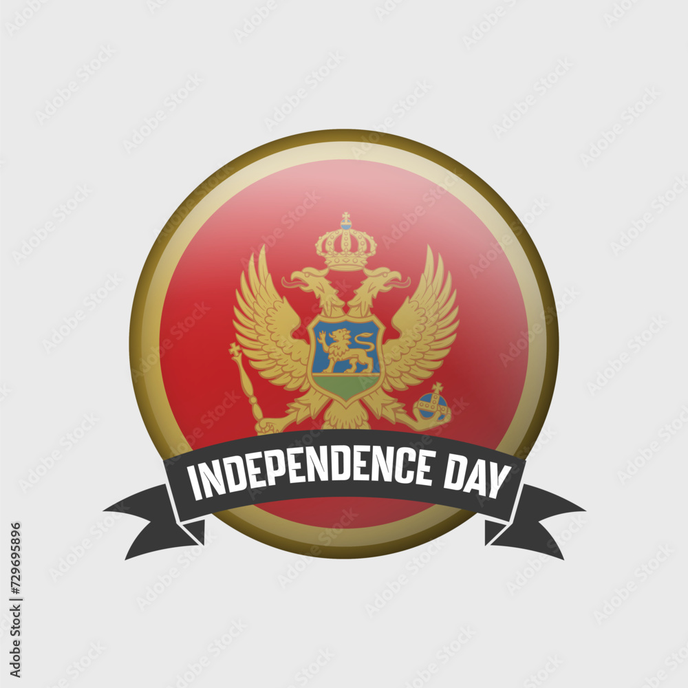 Montenegro Round Independence Day Badge Montenegro Round Independence Day Badge