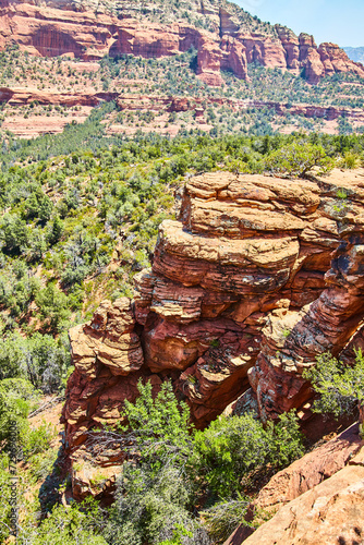 Sedona Red Rock Formations and Desert Flora from High Vantage Point