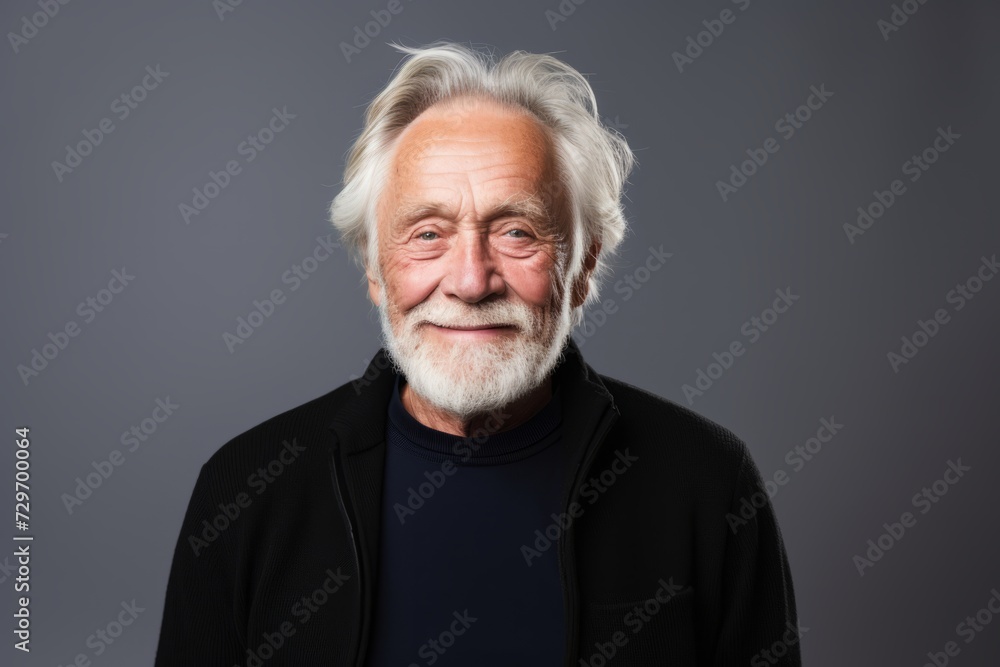 Portrait of a senior man. Studio shot over grey background. Portrait of a senior man. Studio shot over grey background.