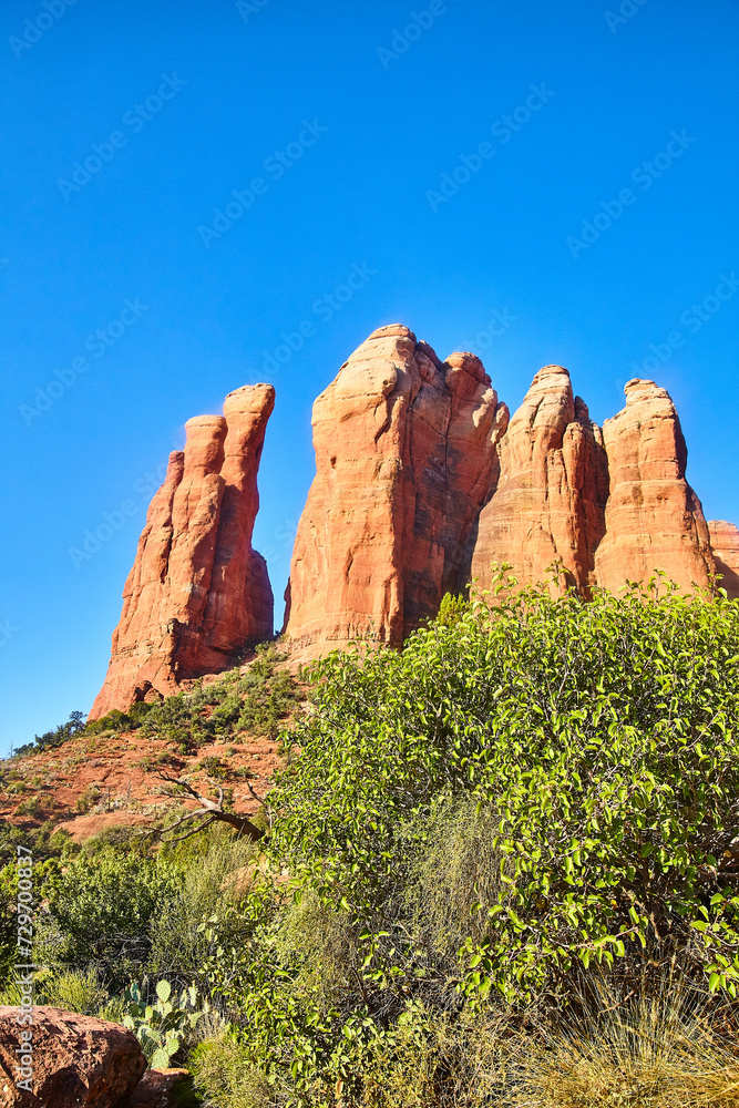 Fototapeta premium Red Rock Formations of Cathedral Rock, Sedona - Desert Landscape View