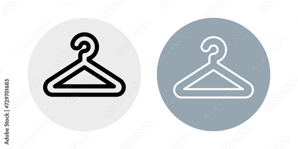 Hanger icon, hangers for clothes. Wardrobe or locker room symbol