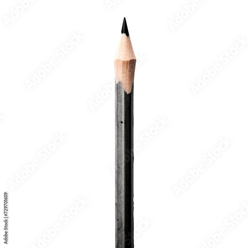 Black wooden pencil, png file of isolated cutout on transparent background