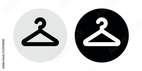 Hanger icon, hangers for clothes. Wardrobe or locker room symbol. Isolated vector illustration on a white background.