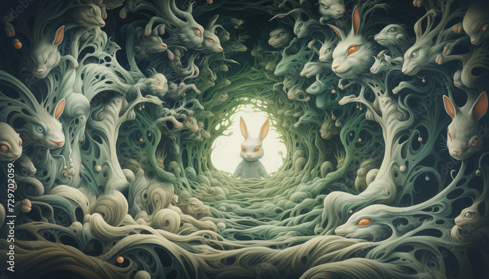 rabbit hole - obrazy, fototapety, plakaty 