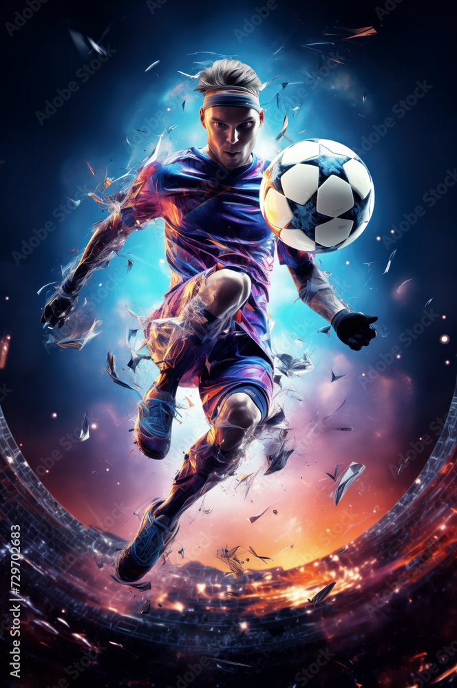 Fototapeta premium abstract soccer player