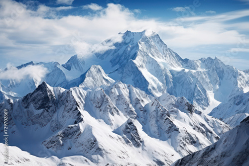 High Alpine Adventure: Majestic Mountains, Snow-Capped Peaks, and Glacial Beauty © SHOTPRIME STUDIO