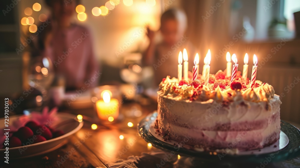 Happy Birthday To You: Celebrating in the Comfort of Home, Selective Focus on the Birthday Cake Captures the Joy of a Family, Where Parents and Kid Share Heartwarming Moments Together.
Happy Birthday To You: Celebrating in the Comfort of Home, Selective Focus on the Birthday Cake Captures the Joy of a Family, Where Parents and Kid Share Heartwarming Moments Together.
